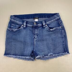 Venus Jean Shorts Womens 10 Blue Denim Soft Stretchy Cut Off Mid Rise 32x2
